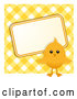 Vector of Easter Chick with a Sign over Yellow Gingham by Elaineitalia