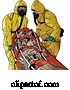 Vector of Emergency Medical Workers in Suits Helping Covid-19 Patient on a Gurney by Dero