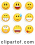Vector of Emoticons: Smiling, Laughing, Sad, Grinning, Silenced and Goofy by Beboy