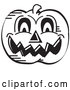 Vector of Evil Carved Halloween Pumpkin Black and White by Andy Nortnik
