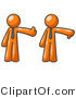Vector of Expressive Orange Business Guy Giving the Thumbs up Then the Thumbs down by Leo Blanchette