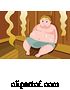 Vector of Fat Guy Sweating in a Steam Room by Mayawizard101