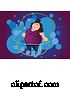 Vector of Fat Lady Jumping Rope, over Purple and Blue by Mayawizard101