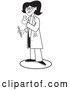 Vector of Female Doctor or Pharmacist Holding a Bottle of Pills and a Pencil While Prescribing Medication to a Patient in a Hospital by Andy Nortnik