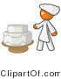 Vector of Female Orange Chef Beside Wedding Cake by Leo Blanchette