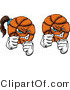 Vector of Fighting Male and Female Basketballs Mascots by Chromaco