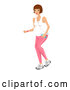 Vector of Fit Brunette Pregnant Woman Jogging with Water and an Mp3 Player by BNP Design Studio
