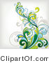 Vector of Flourish Vines Composited over off White Background Design Version 1 by OnFocusMedia