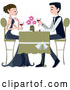 Vector of Formal Couple Drinking Red Wine at a Restaurant by BNP Design Studio