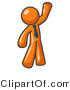 Vector of Friendly Orange Guy Greeting and Waving by Leo Blanchette