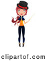 Vector of Full Length Red Haired Witch Holding a Magic Wand by Melisende Vector
