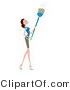 Vector of Girl Brushing down Cobwebs with a Broom by BNP Design Studio