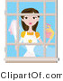 Vector of Girl Cleaning House Window by BNP Design Studio