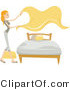 Vector of Girl Laying Sheets on a Bed by BNP Design Studio