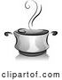 Vector of Grayscale Steaming Pot of Soup by BNP Design Studio