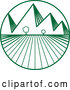 Vector of Green Crops and Mountains Logo Design by ColorMagic