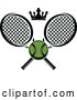 Vector of Green Tennis Ball and Crown with Crossed Rackets by Vector Tradition SM