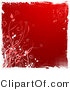 Vector of Grungy Red Floral Vines Background with White Edges by KJ Pargeter