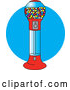 Vector of Gumball Vending Machine Full of Colorful Balls of Chewing Gum by Andy Nortnik