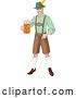 Vector of Handsome Oktoberfest German Guy Holding out a Beer Mug by Pushkin