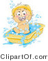 Vector of Happy Baby Soaping up in a Tub by BNP Design Studio