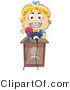 Vector of Happy Baby Speaking at a Podium by BNP Design Studio