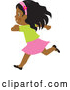 Vector of Happy Black Girl Running by Rosie Piter
