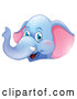 Vector of Happy Blue Elephant Cartoon by