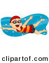 Vector of Happy Cartoon Boy Swimming by BNP Design Studio