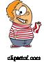 Vector of Happy Cartoon Chubby White Boy Holding a Chocolate Candy Bar, with Gloop on His Face by Toonaday