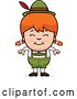 Vector of Happy Cartoon Red Haired Oktoberfest German Girl by Cory Thoman