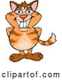 Vector of Happy Cartoon Tabby Cat Standing by Dennis Holmes Designs