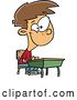 Vector of Happy Cartoon White Boy Sitting at His School Desk by Toonaday