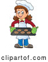 Vector of Happy Lady Baking Chocolate Chip Cookies by Visekart