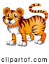 Vector of Happy Orange Cartoon Tiger by Graphics RF