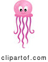 Vector of Happy Pink Jellyfish by Visekart