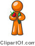Vector of Healthy Orange Guy Carrying a Fresh and Organic Apple and Cucumber by Leo Blanchette