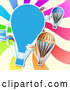 Vector of Hot Air Balloon Kite and Colorful Ray Background by Merlinul