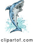 Vector of Jumping Attacking Shark Mascot by BNP Design Studio