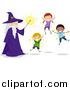 Vector of Kids and a Wizard Floating by BNP Design Studio