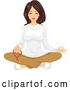Vector of Lady Meditating with Mala Beads by BNP Design Studio