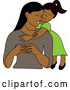 Vector of Loving Indian or Hispanic Daughter Hugging Her Mom from Behind by Pams Clipart