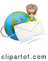 Vector of Mad Guy with an Email Envelope over Earth by Graphics RF