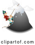 Vector of Male Mountain Climber Climbing a Snow Capped Mountain by AtStockIllustration