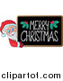 Vector of Merry Christmas Blackboard with Santa by Visekart