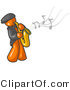 Vector of Musical Orange Guy Playing Jazz with a Saxophone by Leo Blanchette