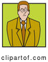 Vector of Nervous Business Man or Lawyer in a Green Suit by Andy Nortnik