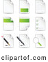 Vector of Nine Letters and Files with Check Lists, Magnifying Glasses, Pens and Pencils by Beboy