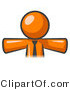 Vector of Orange Business Guy Wearing Tie by Leo Blanchette