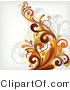 Vector of Orange Flourish Vines Background Design on White Background Version 3 by OnFocusMedia